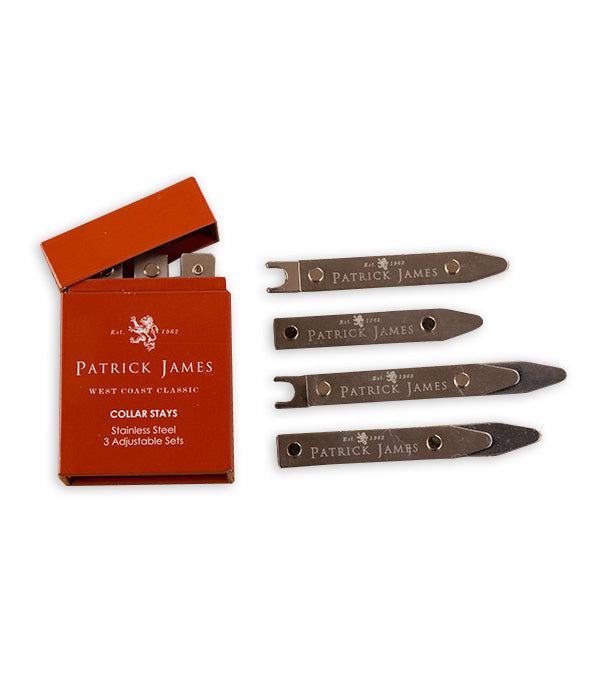 Patrick James 3-Pack Stainless Steel Collar Stays